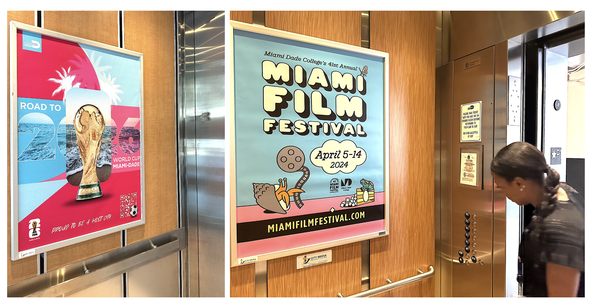 Outdoor advertising in Miami and Miami Beach. Local outdoor advertising company. Parking garage advertisements. Elevator ads.